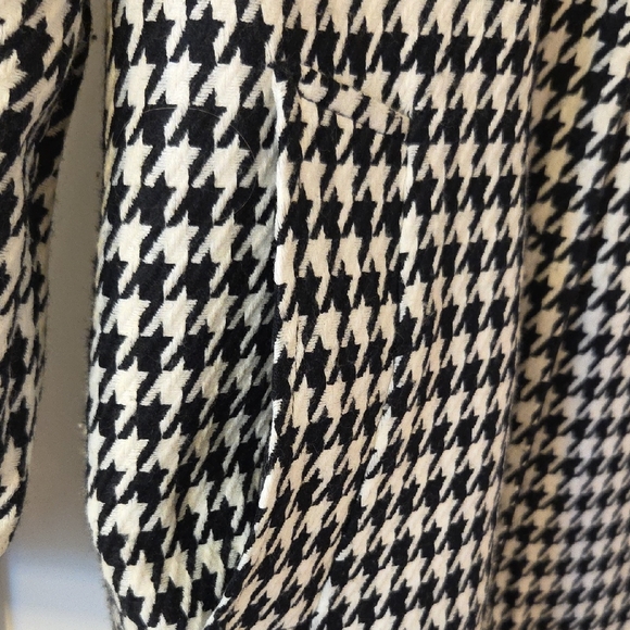 Jones New York Black and White Houndstooth Trench Coat REVERSABLE - Picture 6 of 8